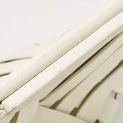 Pre Owned Bottega Veneta White Woven Leather Point Tote