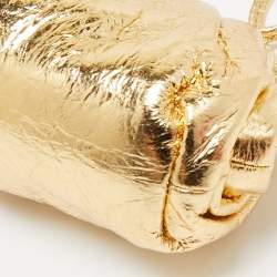 Bottega Veneta Gold Patent Leather The Pouch Coin Purse