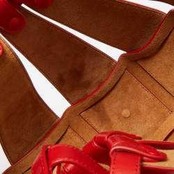 Bottega Veneta Red Leather Medium Shell Bag