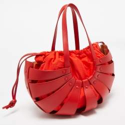Bottega Veneta Red Leather Medium Shell Bag