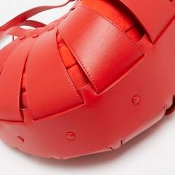 Bottega Veneta Red Leather Medium Shell Bag