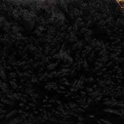 Bottega Veneta Black Shearling Fur Classic The Pouch Chain Clutch