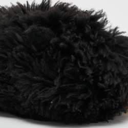 Bottega Veneta Black Shearling Fur Classic The Pouch Chain Clutch