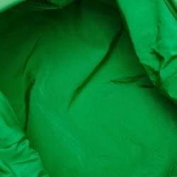 Pre Owned Bottega Veneta Green Terrycloth Fabric Classic The Pouch Clutch