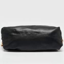 Pre Owned Bottega Veneta Black Leather The Chain Pouch Bag