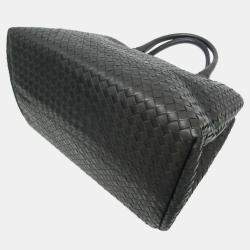 Pre Owned Bottega Veneta Black Intrecciato Leather Handbag