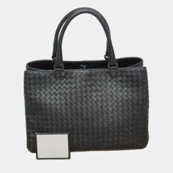 Pre Owned Bottega Veneta Black Intrecciato Leather Handbag