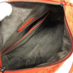 Bottega Veneta Orange Leather Intrecciato Shoulder Bag