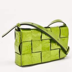 Bottega Veneta Metallic Green Leather Cassette Shoulder Bag