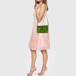 Bottega Veneta Metallic Green Leather Cassette Shoulder Bag