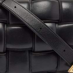 Pre Owned Bottega Veneta Black Leather Classic Cassette Padded Shoulder Bag