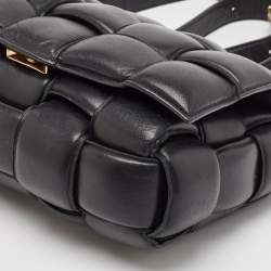 Pre Owned Bottega Veneta Black Leather Classic Cassette Padded Shoulder Bag