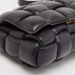 Pre Owned Bottega Veneta Black Leather Classic Cassette Padded Shoulder Bag