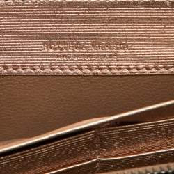 مملوكة مسبقًا Bottega Veneta Metallic Intrecciato Leather Zip Around Wallet