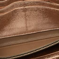 مملوكة مسبقًا Bottega Veneta Metallic Intrecciato Leather Zip Around Wallet