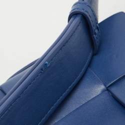Pre Owned Bottega Veneta Blue Intrecciato Leather Cassette Shoulder Bag