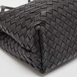 Pre Owned Bottega Veneta Black Intrecciato Leather Medium Andiamo Top Handle Bag