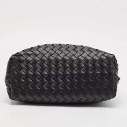 Pre Owned Bottega Veneta Black Intrecciato Leather Medium Andiamo Top Handle Bag