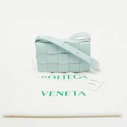 Bottega Veneta Light Blue Leather Cassette Flap Shoulder Bag