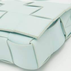Bottega Veneta Light Blue Leather Cassette Flap Shoulder Bag