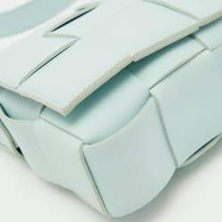 Bottega Veneta Light Blue Leather Cassette Flap Shoulder Bag