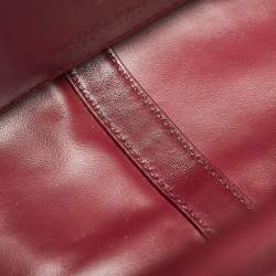Pre Owned Bottega Veneta Burgundy Intrecciato Leather Flip Flap Tote