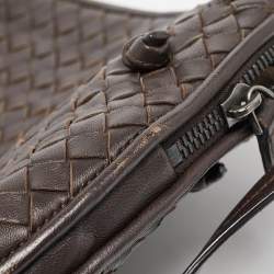 مملوكة مسبقًا Bottega Veneta Dark Brown Intrecciato Leather Nodini Shoulder Bag