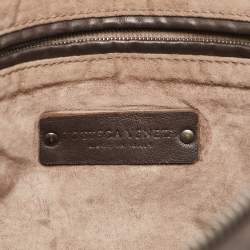 مملوكة مسبقًا Bottega Veneta Dark Brown Intrecciato Leather Nodini Shoulder Bag