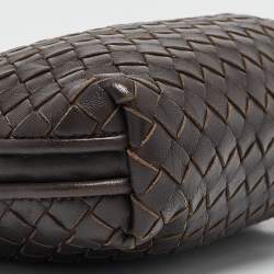 مملوكة مسبقًا Bottega Veneta Dark Brown Intrecciato Leather Nodini Shoulder Bag