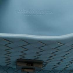 مملوكة مسبقًا Bottega Veneta Light Blue Intrecciato Leather Medium Roma Tote