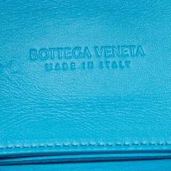 Pre Owned Bottega Veneta Light Blue Intrecciato Leather Mini Arco Tote
