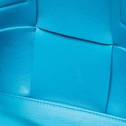 Pre Owned Bottega Veneta Light Blue Intrecciato Leather Mini Arco Tote