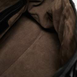 Pre Owned Bottega Veneta Black Intrecciato Lizard Ruffled Satchel