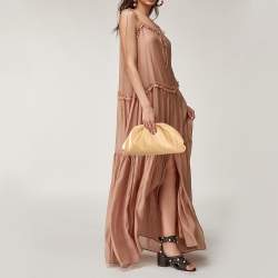 Bottega Veneta Beige Leather Classic The Pouch 