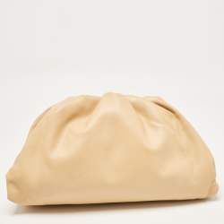 Bottega Veneta Beige Leather Classic The Pouch 