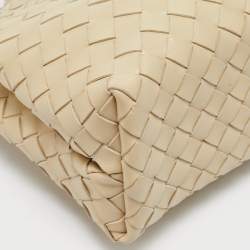 مملوكة مسبقًا Bottega Veneta Cream Intrecciato Leather Small Andiamo Tote
