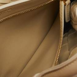 مملوكة مسبقًا Bottega Veneta Cream Intrecciato Leather Small Andiamo Tote