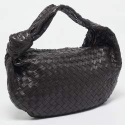 Pre Owned Bottega Veneta Dark Brown Intercciato Leather Classic Jodie Hobo