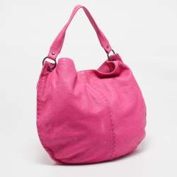 Pre Owned حقيبة هوبو بوتيغا فينيتا سيرفو جلد انتريشياتو وردية