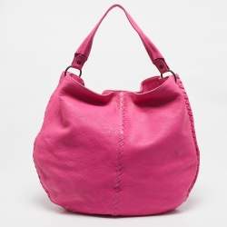 Pre Owned حقيبة هوبو بوتيغا فينيتا سيرفو جلد انتريشياتو وردية