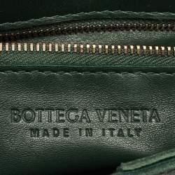 Pre Owned Bottega Veneta Dark Green Interccio Leather Cassette Shoulder Bag
