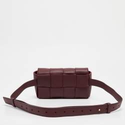 Bottega Veneta Maroon Intrecciato Leather Mini Cassette Belt Bag