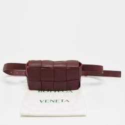 Bottega Veneta Maroon Intrecciato Leather Mini Cassette Belt Bag