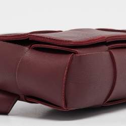 Bottega Veneta Maroon Intrecciato Leather Mini Cassette Belt Bag