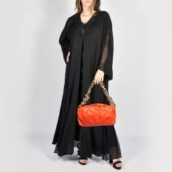 مملوكة مسبقًا Bottega Veneta Orange Leather The Chain Pouch Bag