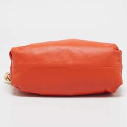 مملوكة مسبقًا Bottega Veneta Orange Leather The Chain Pouch Bag