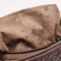 مملوكة مسبقًا حقيبة كروس بوتيغا فينيتا نوديني جلد إنترشياتو أحمر داكن