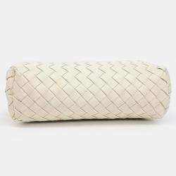 Pre Owned Bottega Veneta Ivory Leather Lauren 1980 Clutch Bag