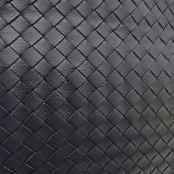Bottega Veneta Navy Blue Leather Mesh Clutch