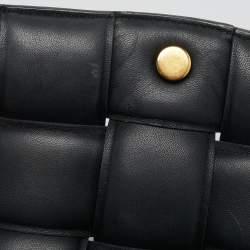 Pre Owned Bottega Veneta Black Intreccio Padded Leather Classic Cassette Shoulder Bag
